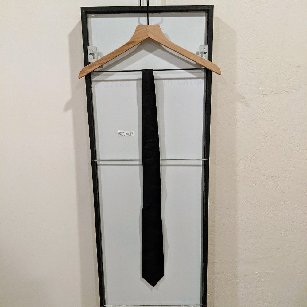 Black silk necktie